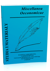 Studia i Materialy "Miscellanea Oeconomicae" 4/2016 - okładka